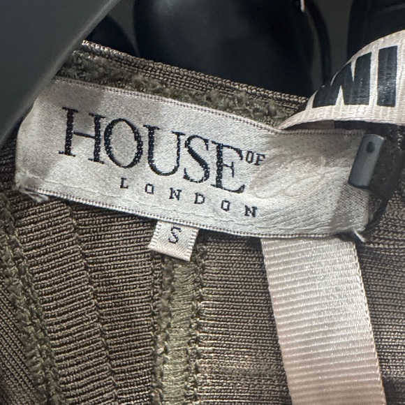 House of CB Structured Taupe Long Sleeve Dress - Picture 4 of 4